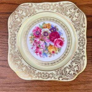 Set of 2 Tirschenreuth Bavaria Vintage Floral Square Luncheon Plates